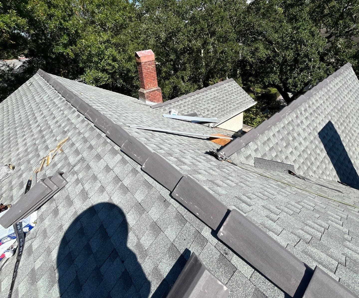 FORTIFIED roof installation in progress showing sealed deck and enhanced connections